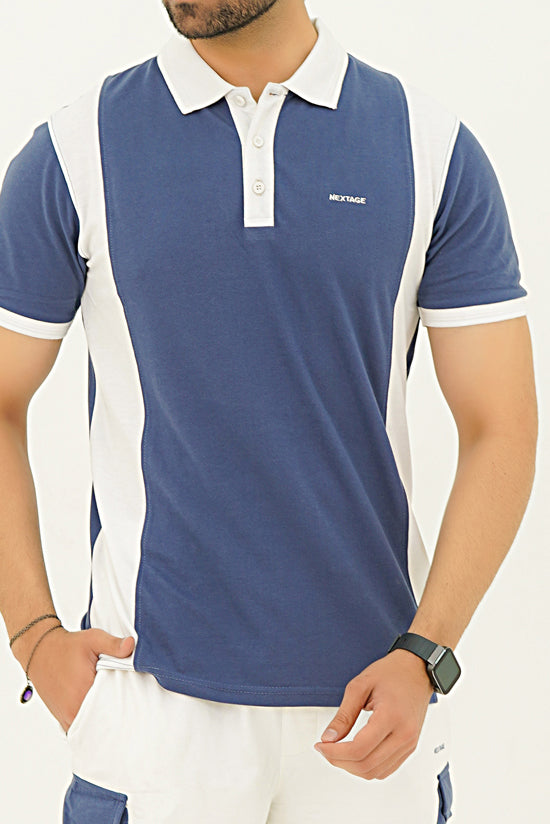 Nextage Blue & White Cargo Short Set