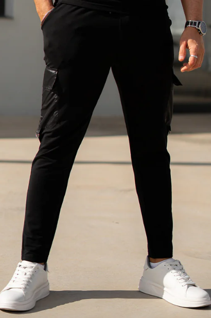 Nextage Black Tonal Embroidered Trouser