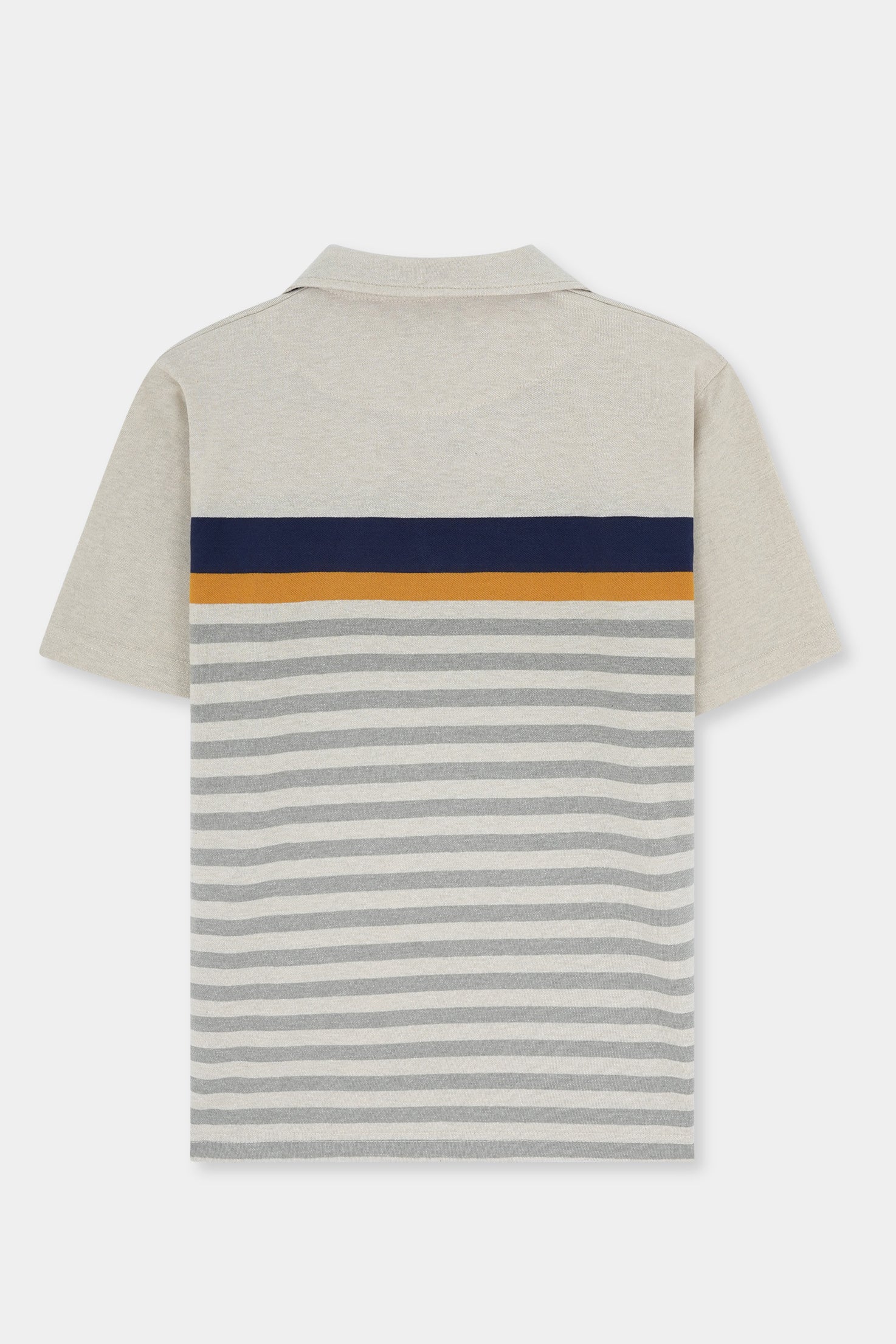 Navy Mustard Stripes Polo Shirt