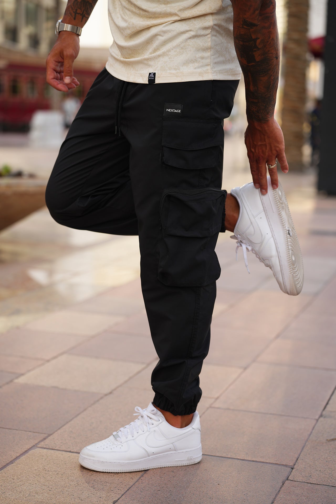 Black Cargo Pocket Trouser