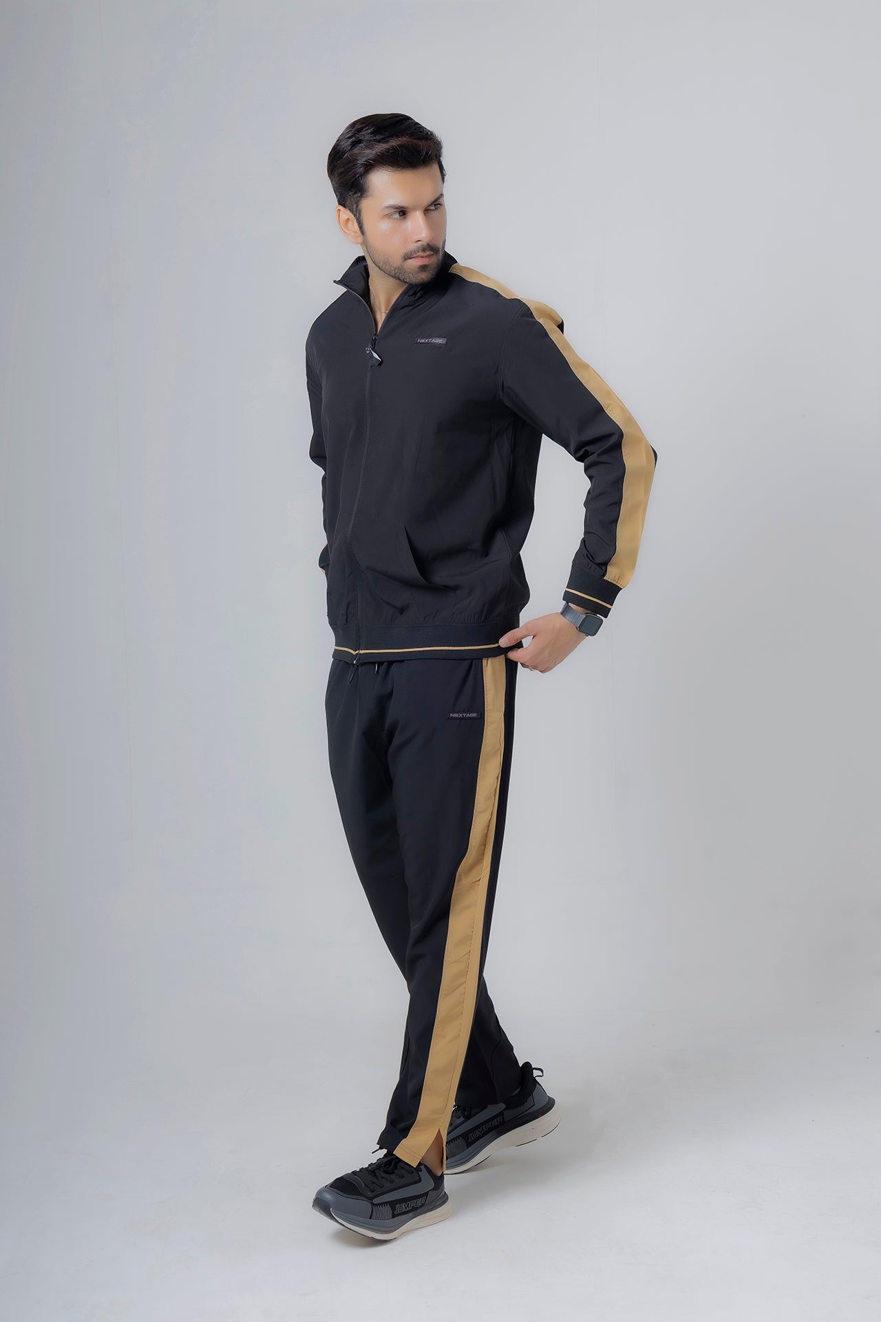 Nextage Black Side Panel Micro Training Tracksuit