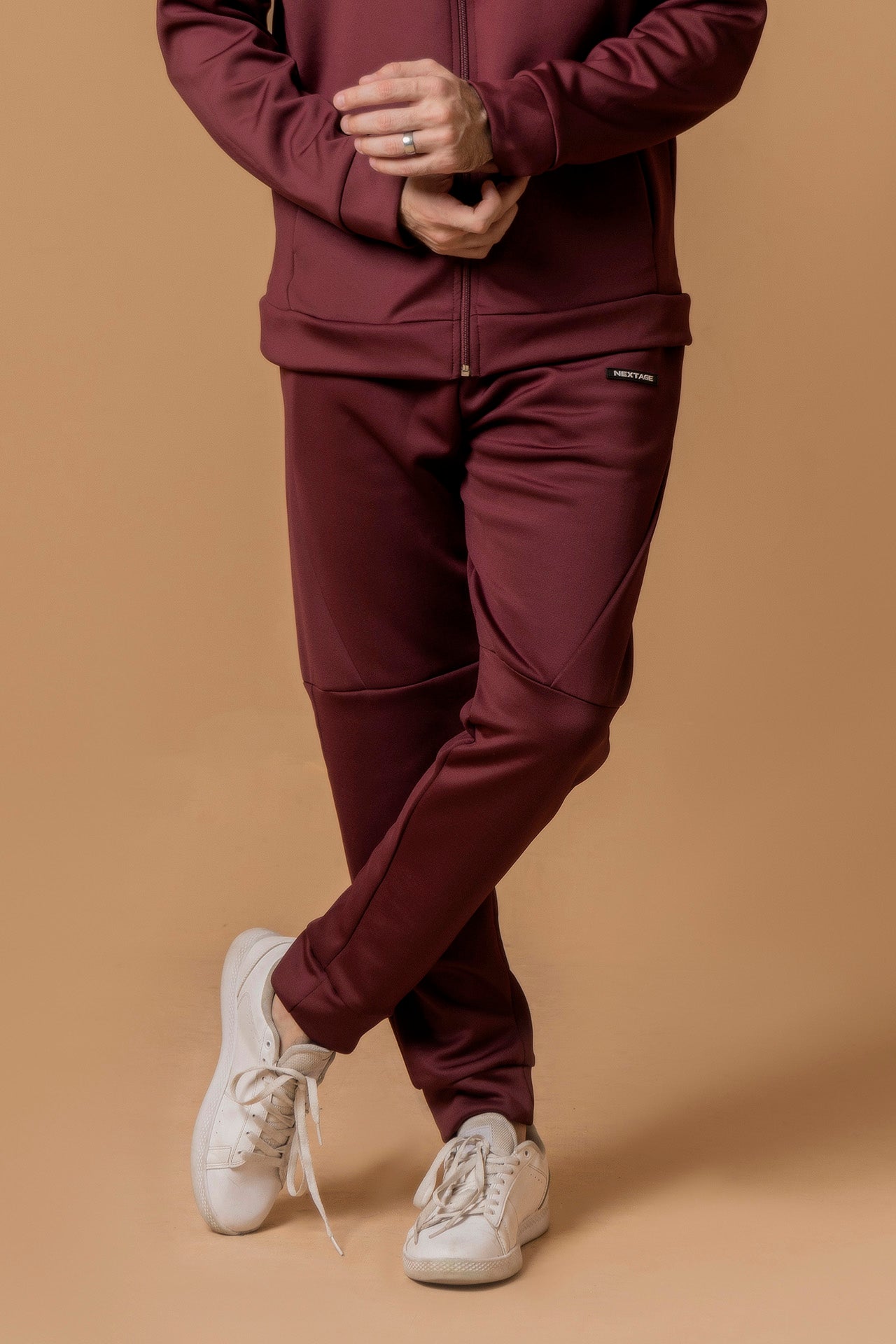 Nextage Maroon Scuba Seems Detail Trouser