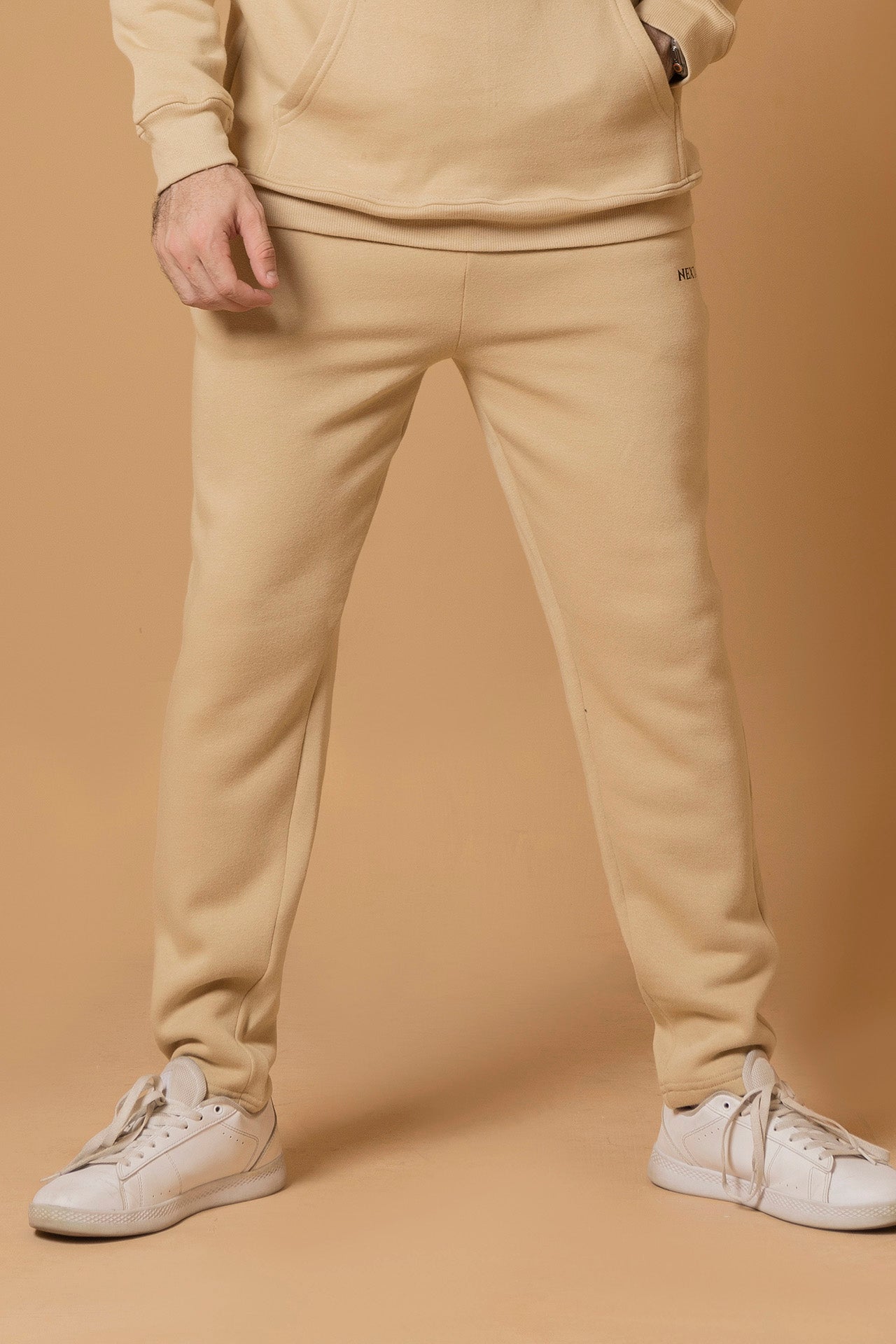 Oatmeal Unique Zipper Slogan Trouser