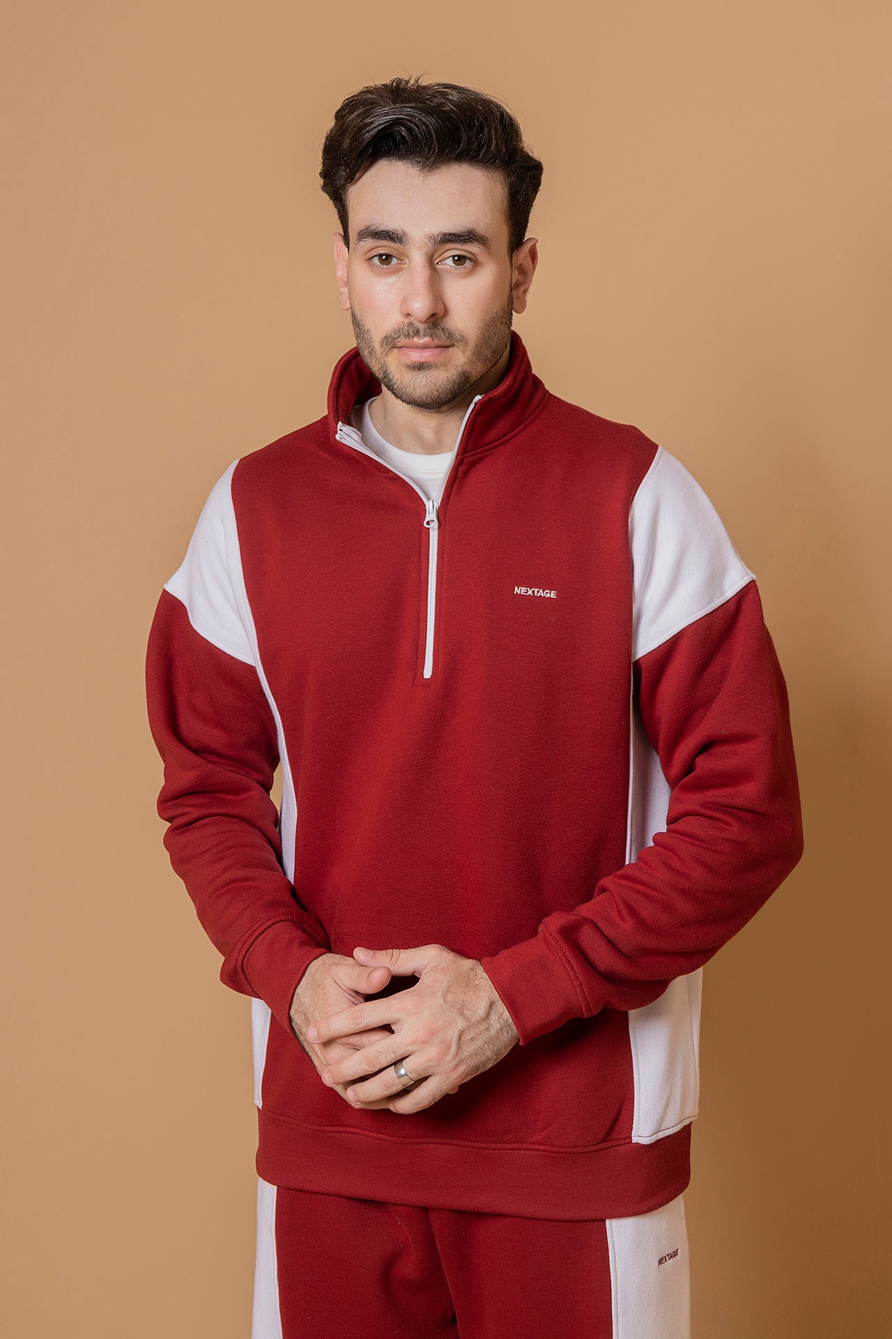 Merlot White Side Panel Tracksuit