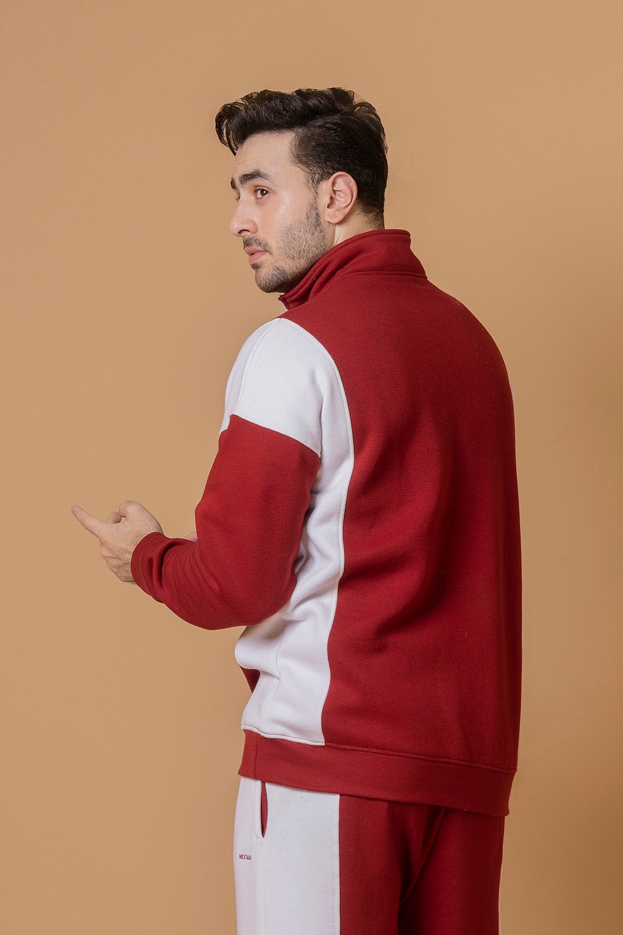 Merlot White Side Panel Tracksuit
