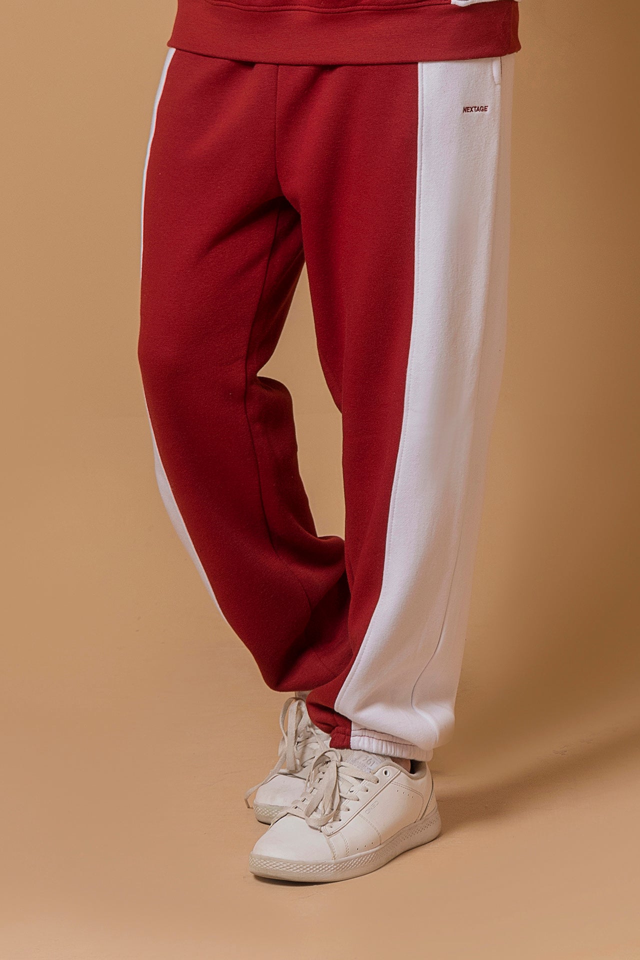 Merlot White Side Panel Tracksuit
