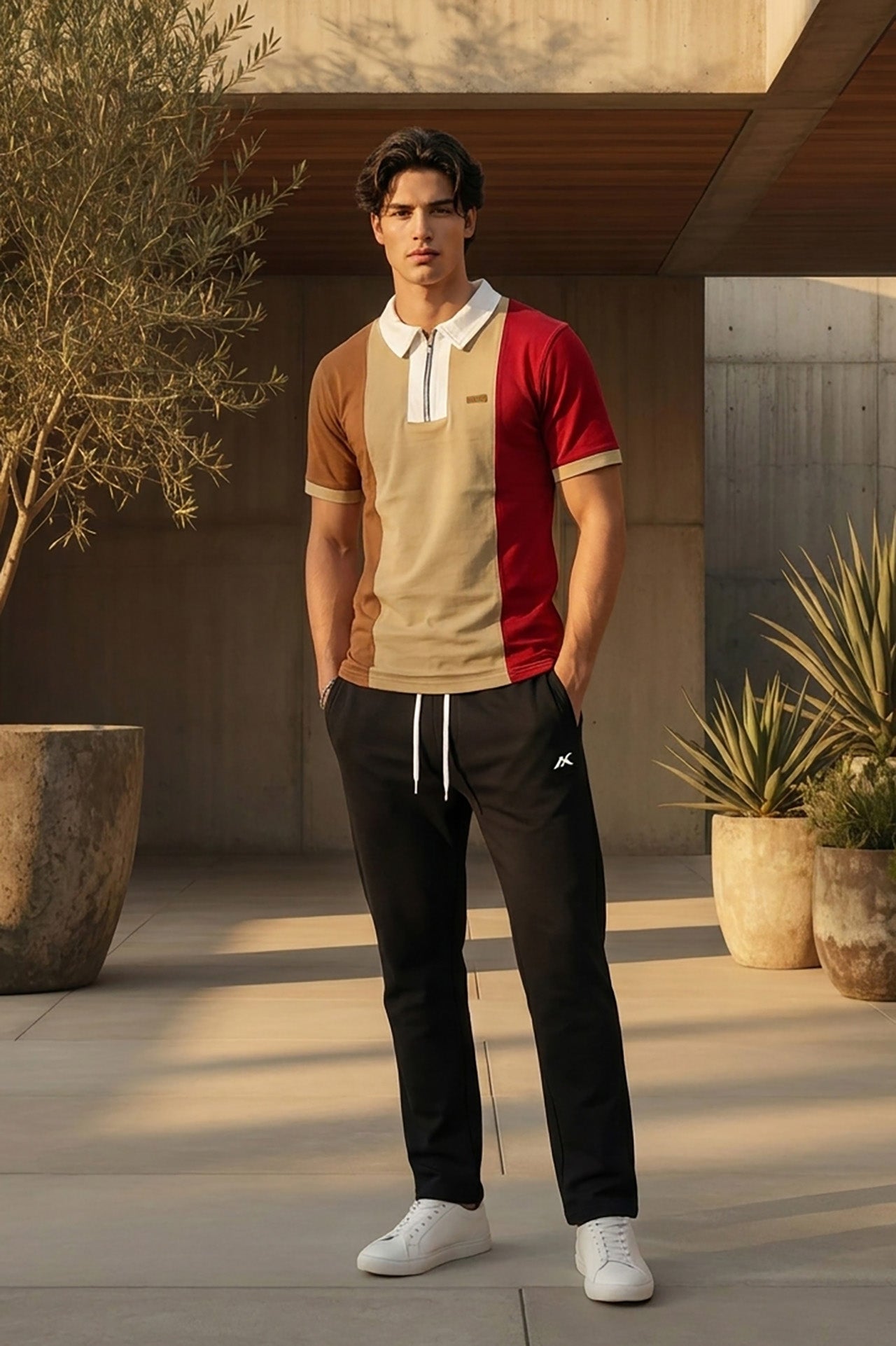 Nextage Tri Panel Zip Polo Tracksuit