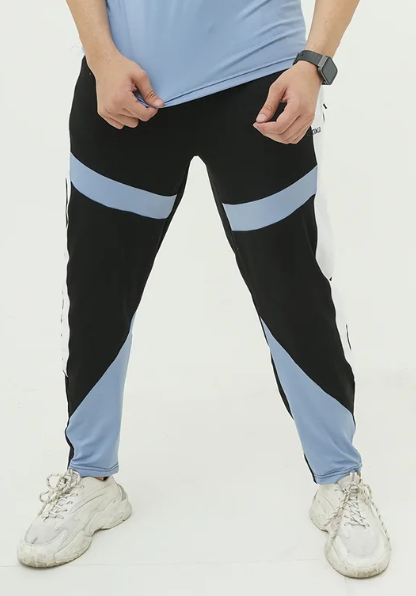 Nextage Sky Blue Black Contrast Trouser
