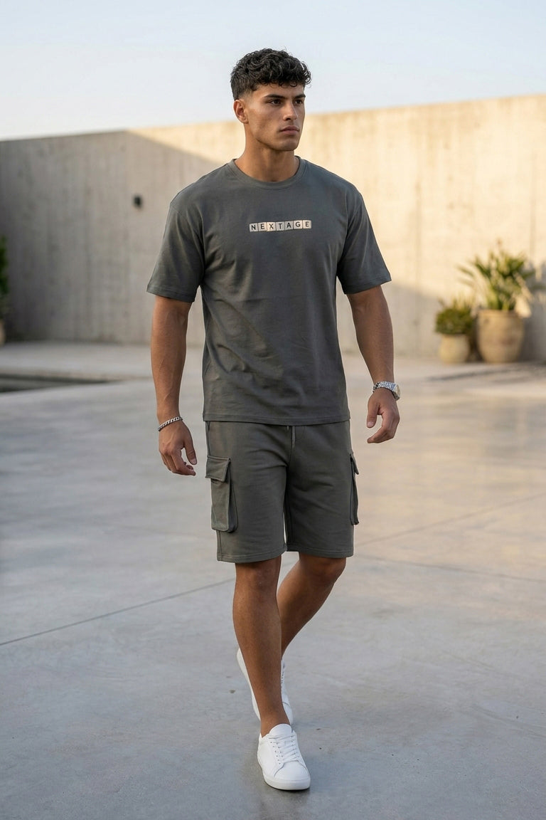 Nextage Ash Grey Cargo Short