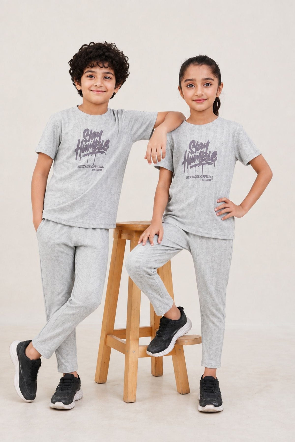 Nextage kids Heather Grey Graphics Tracksuit