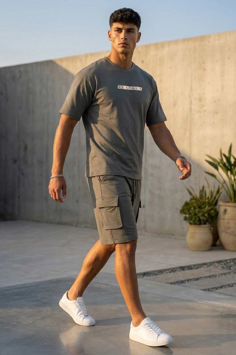 Nextage Ash Grey Cargo Short
