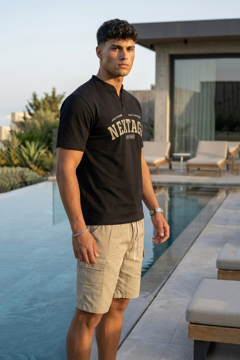 Nextage Black Sand Cargo Short Set