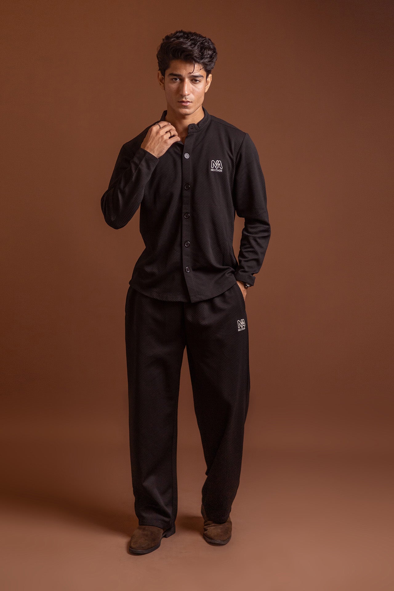 Black Utility Relaxed Fit Co-Ord Set