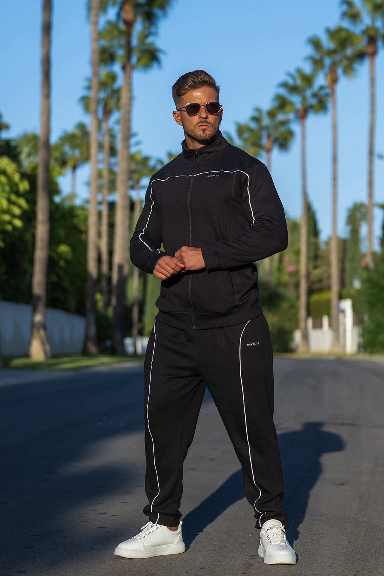 Nextage Black Piping Detail Premium Tracksuit