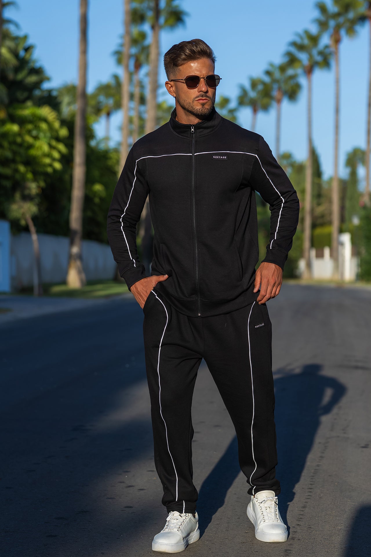 Nextage Black Piping Detail Premium Tracksuit