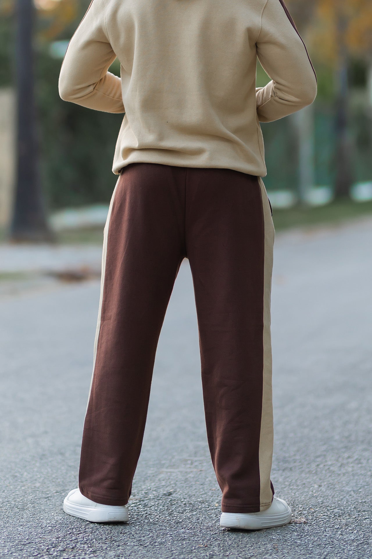 Nextage Beige Brown Cotton Fleece Trouser