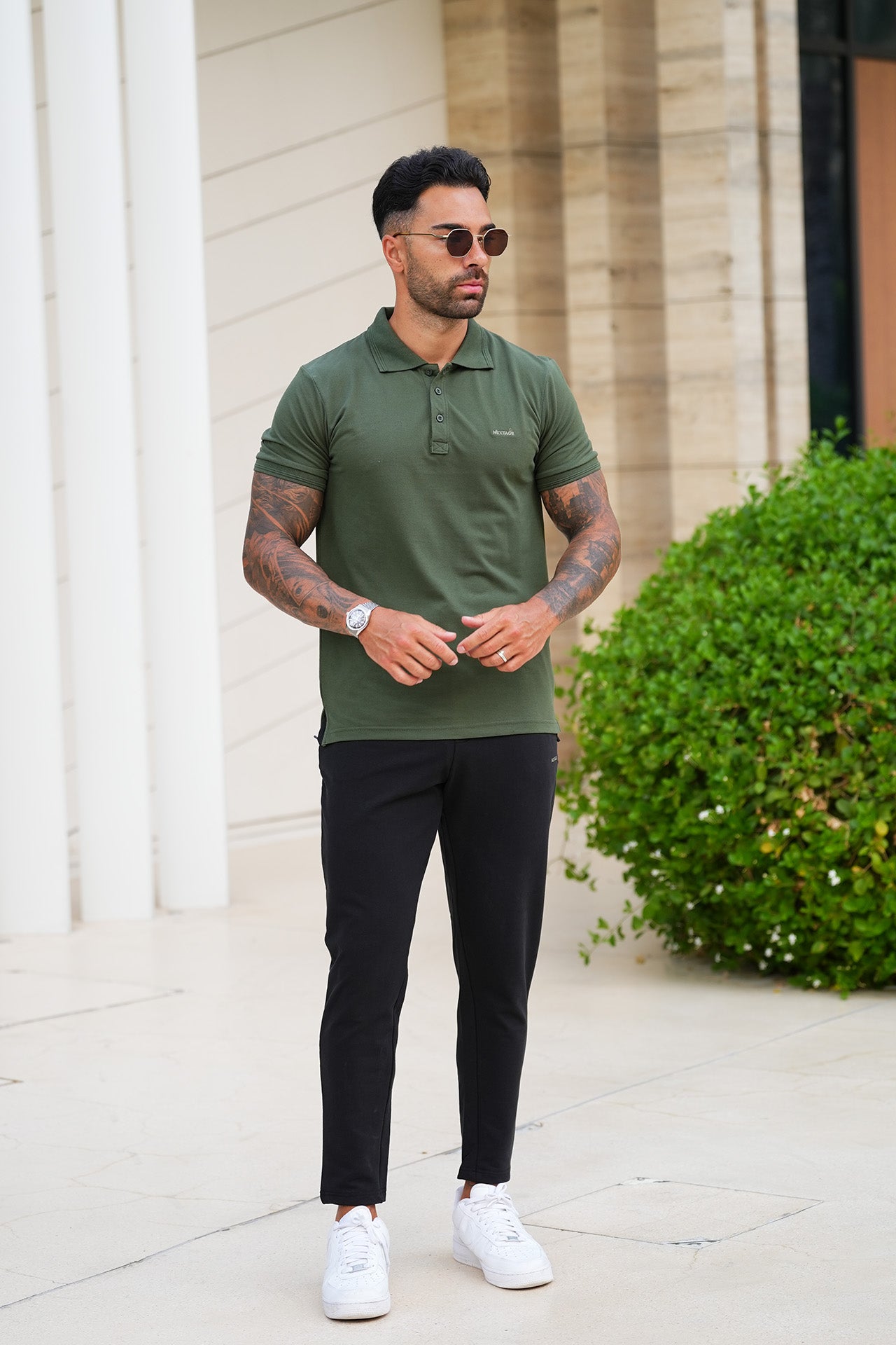 Nextage Green Black Premium Polo Tracksuit