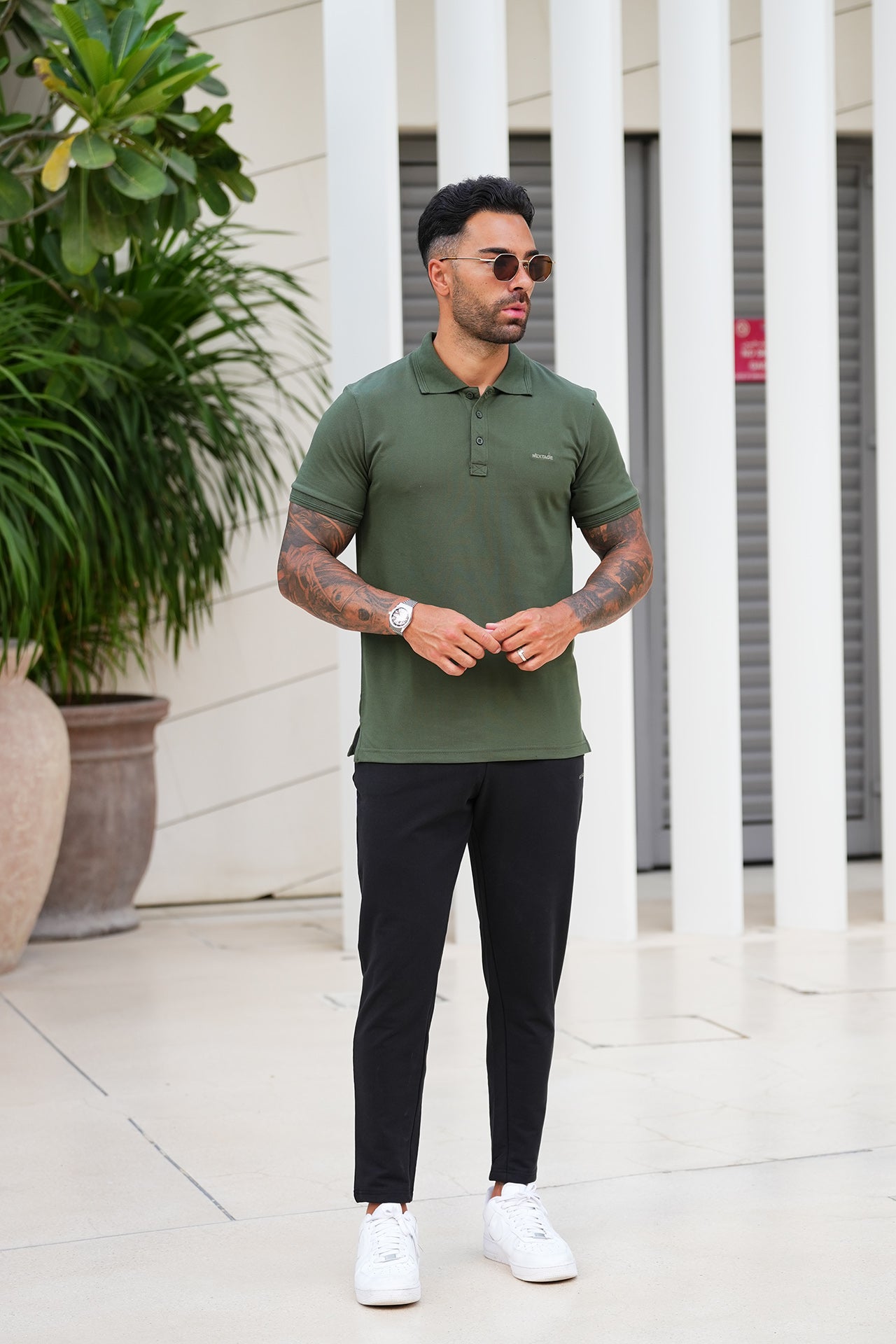 Nextage Green Black Premium Polo Tracksuit