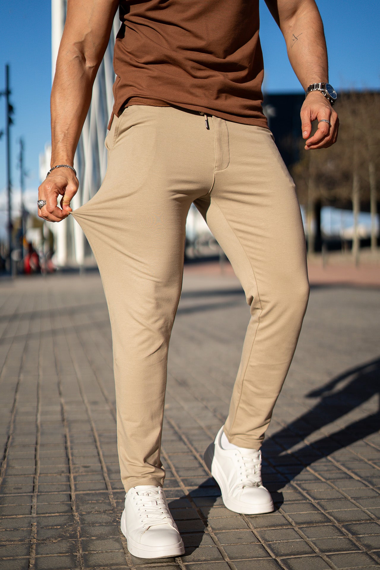 Nextage Beige-Coffee Contrast Twinset