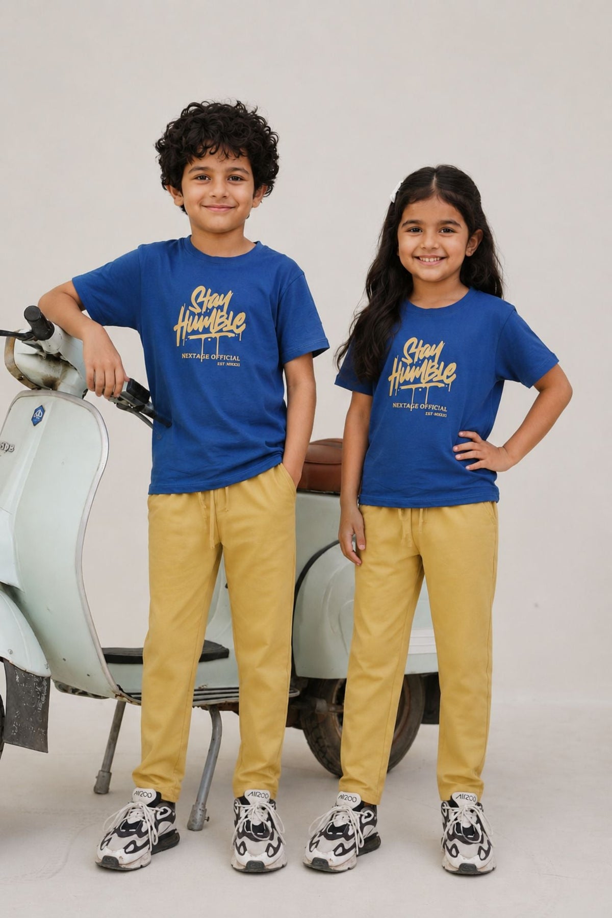 Nextage kids Blue Contrast Graphics Tracksuit