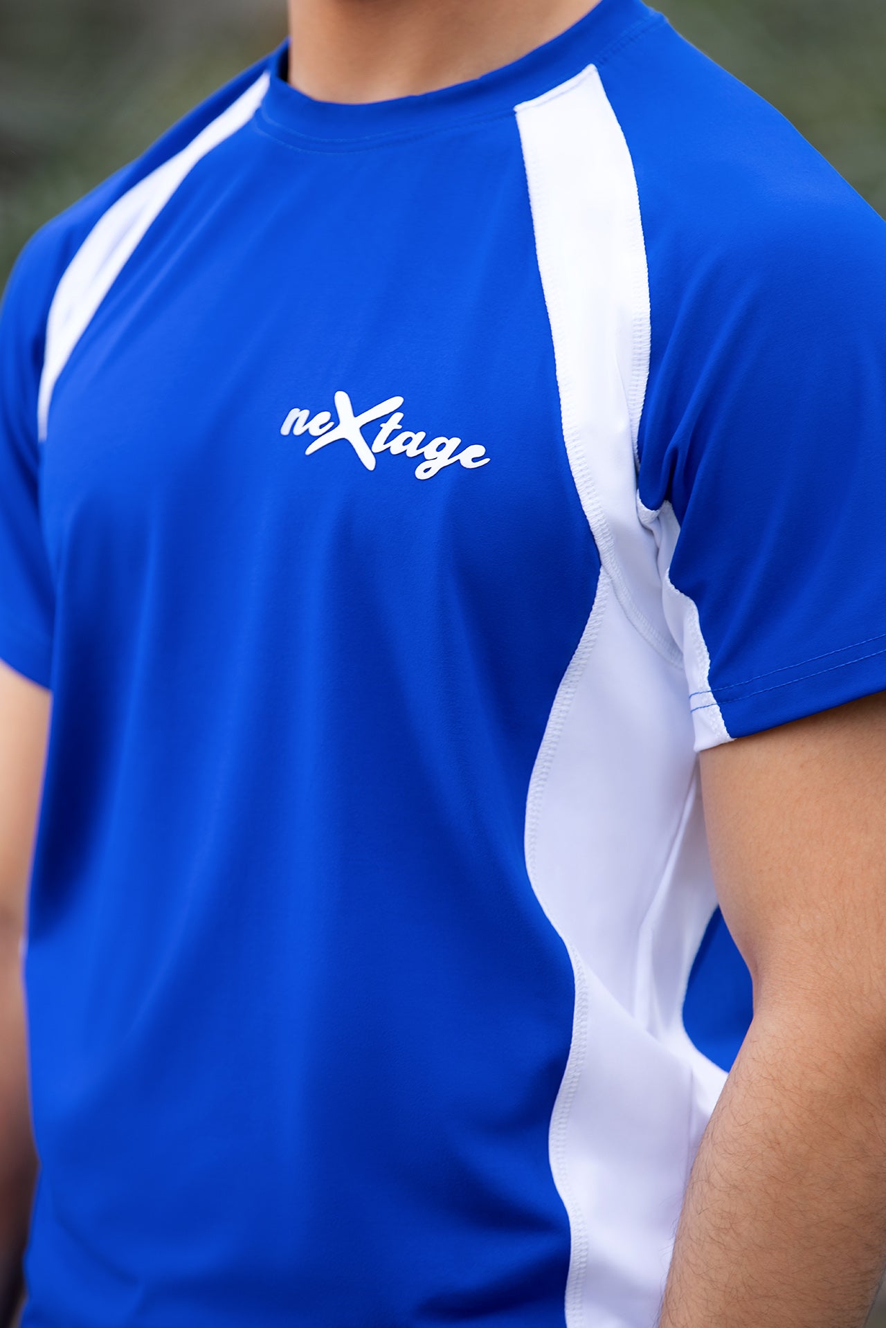 NEXTAGE SLOGAN ROYAL BLUE T-SHIRT