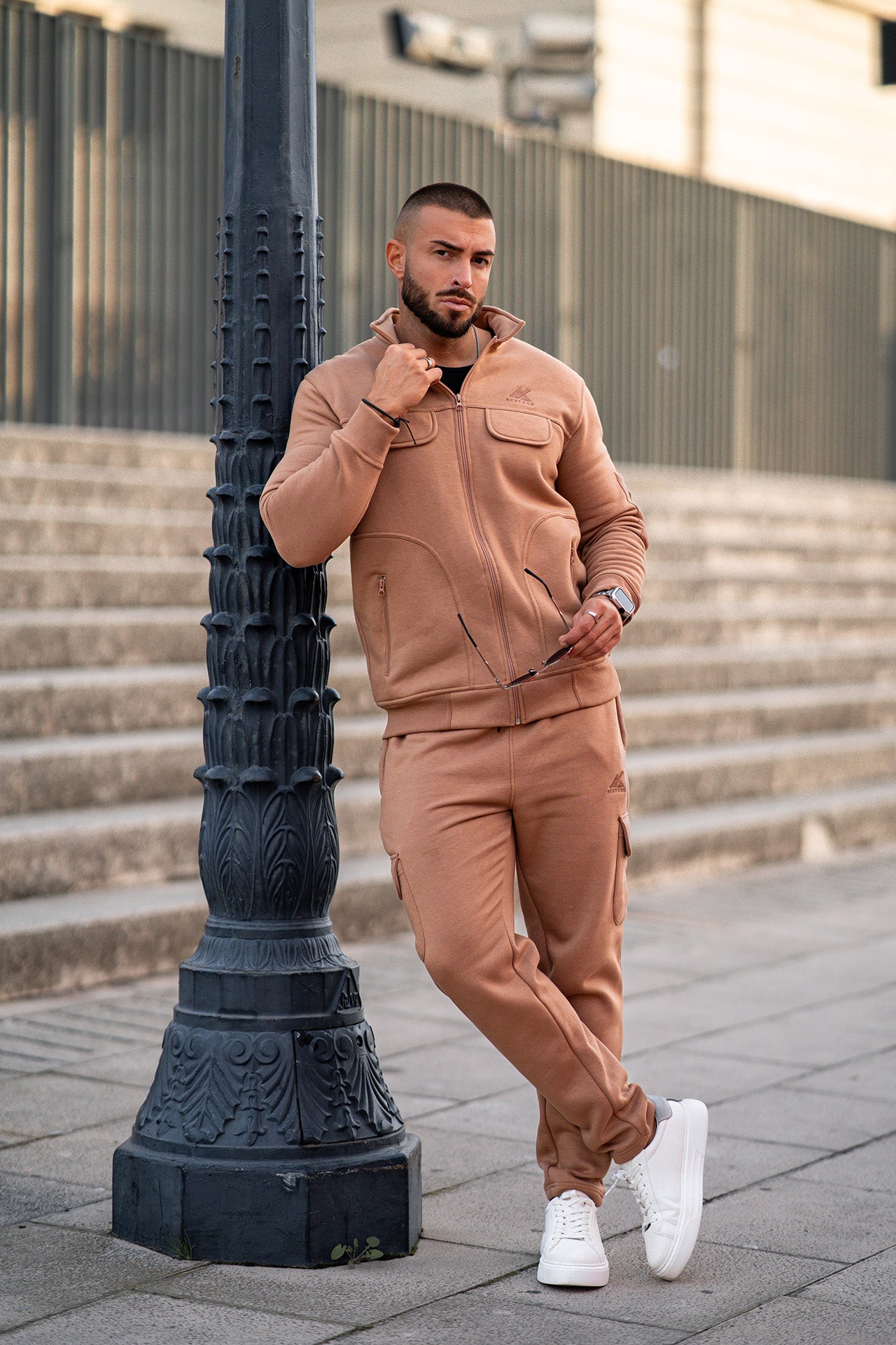 Nextage Slogan Camel Cargo Tracksuit