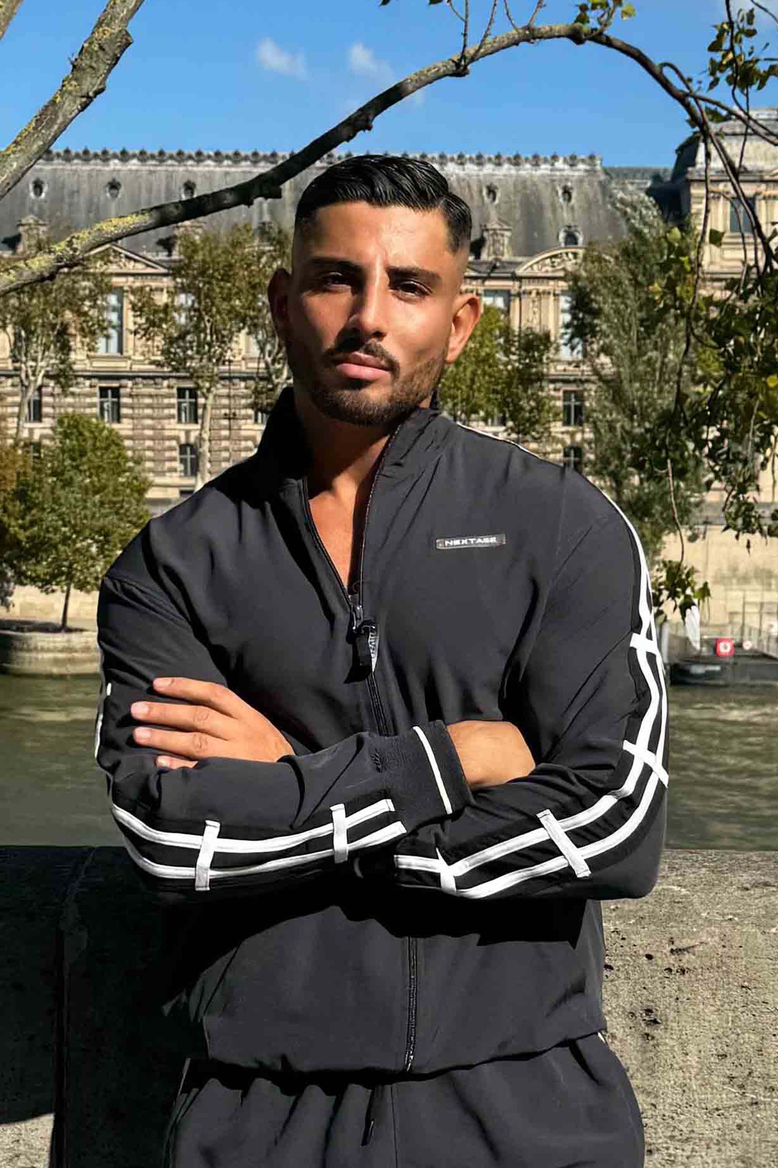 Nextage charcoal grey training zipper for men,