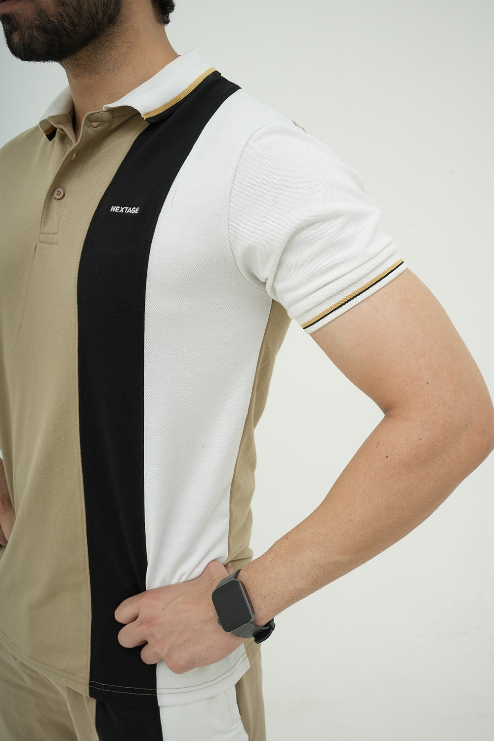 Nextage Sand Stripe Polo Shirt