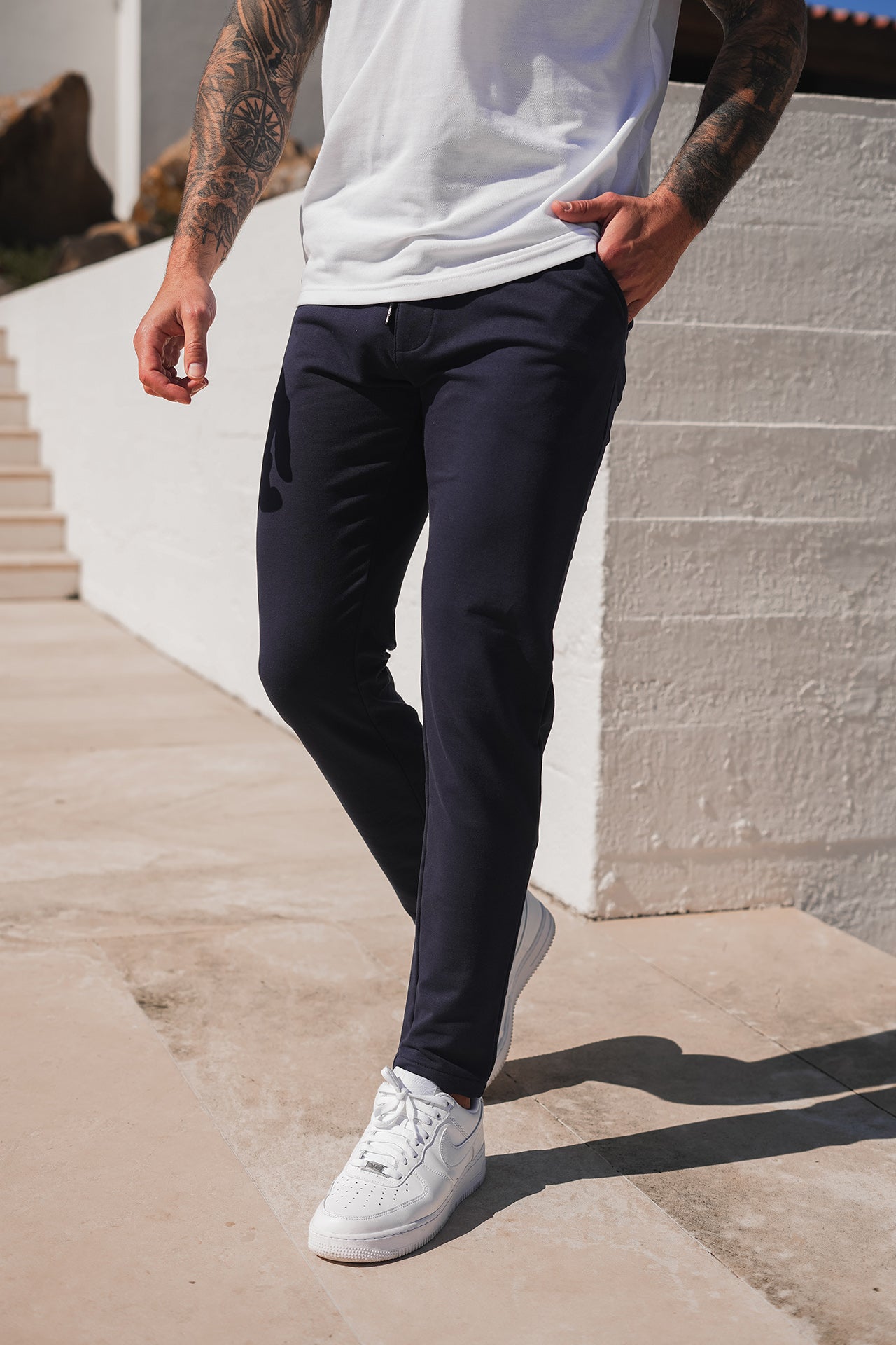 Nextage White Button Polo & Pant Trouser Twinset