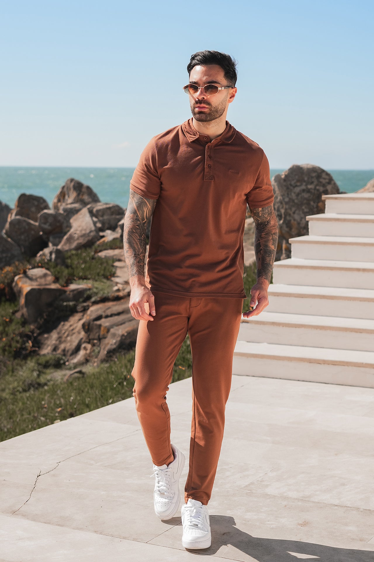 Nextage Brown Polo Pant Trouser Twinset
