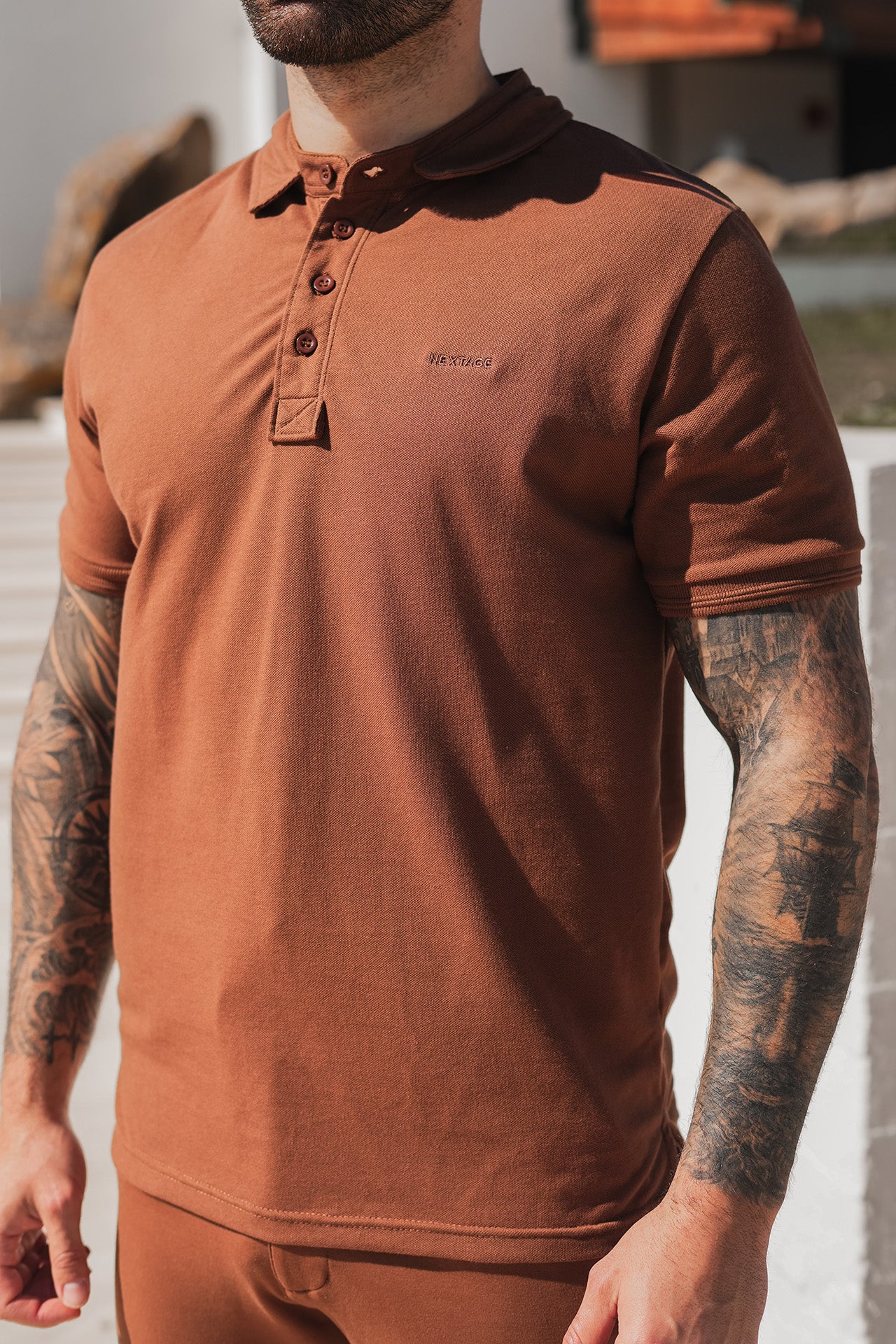 Nextage Brown Polo Pant Trouser Twinset