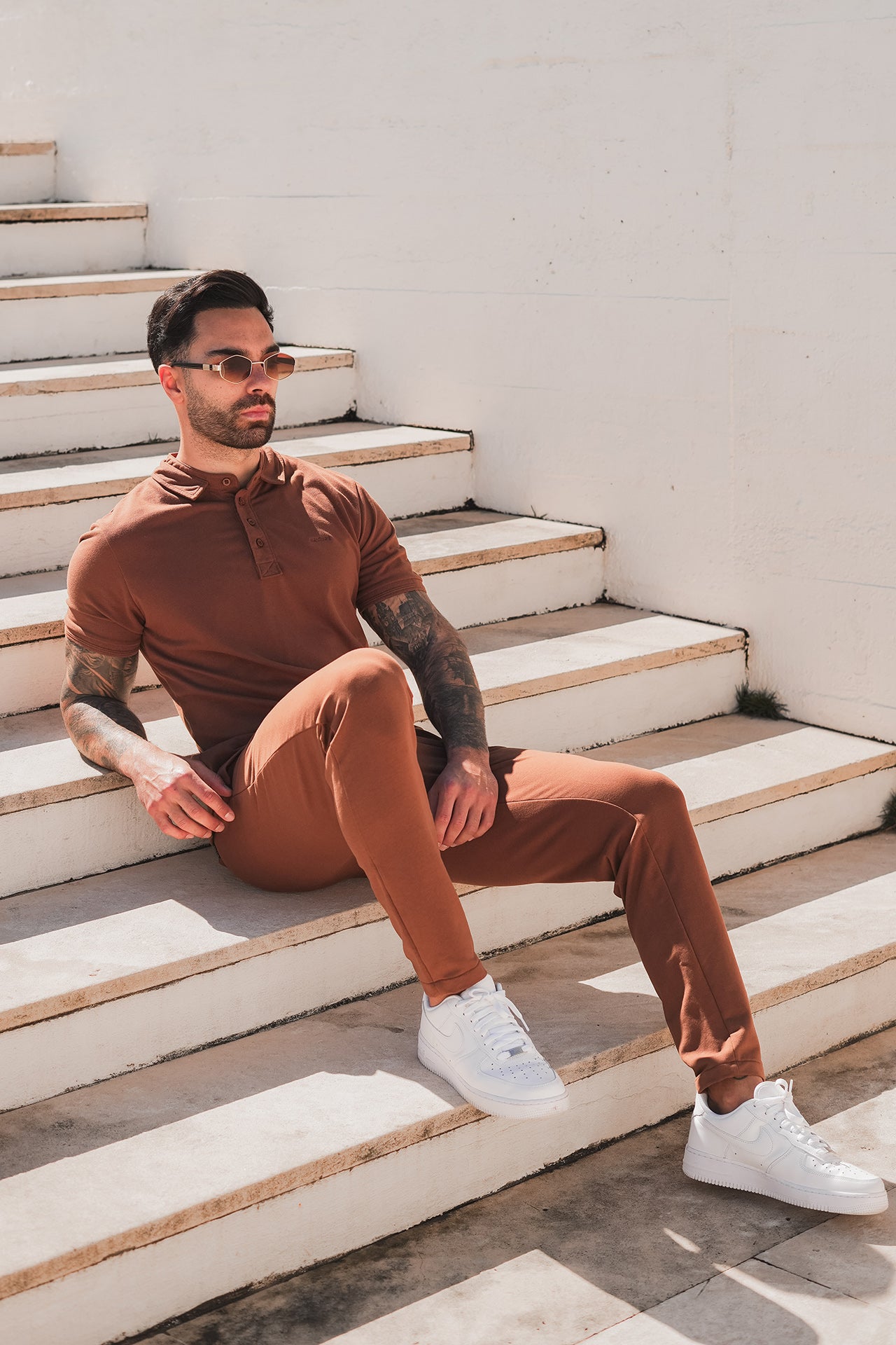 Nextage Brown Polo Pant Trouser Twinset