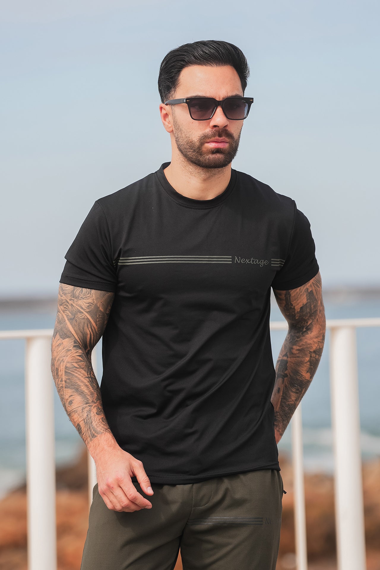 Nextage Black Olive Contras Luxe Stretch Tracksuit
