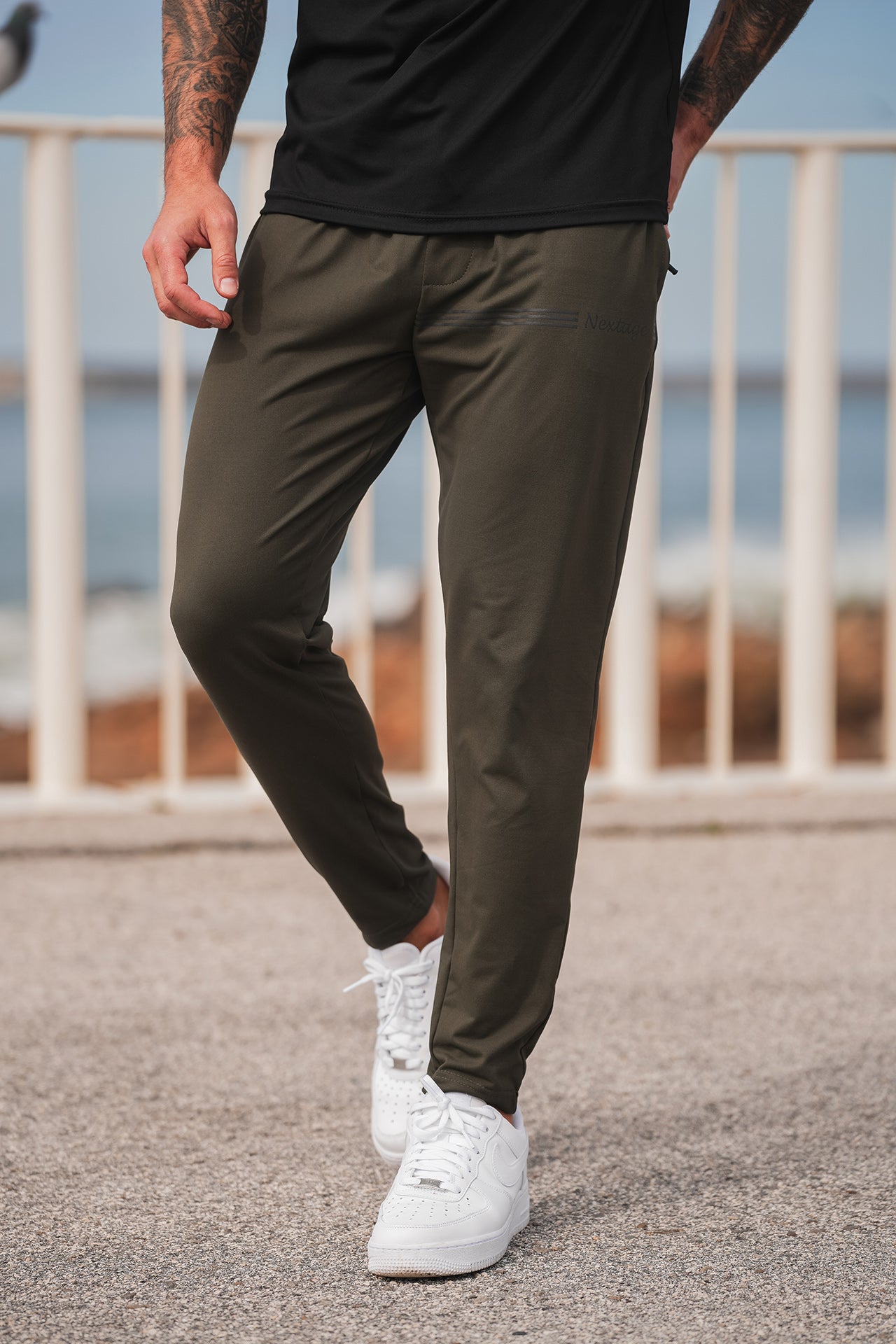 Nextage Black Olive Contras Luxe Stretch Tracksuit
