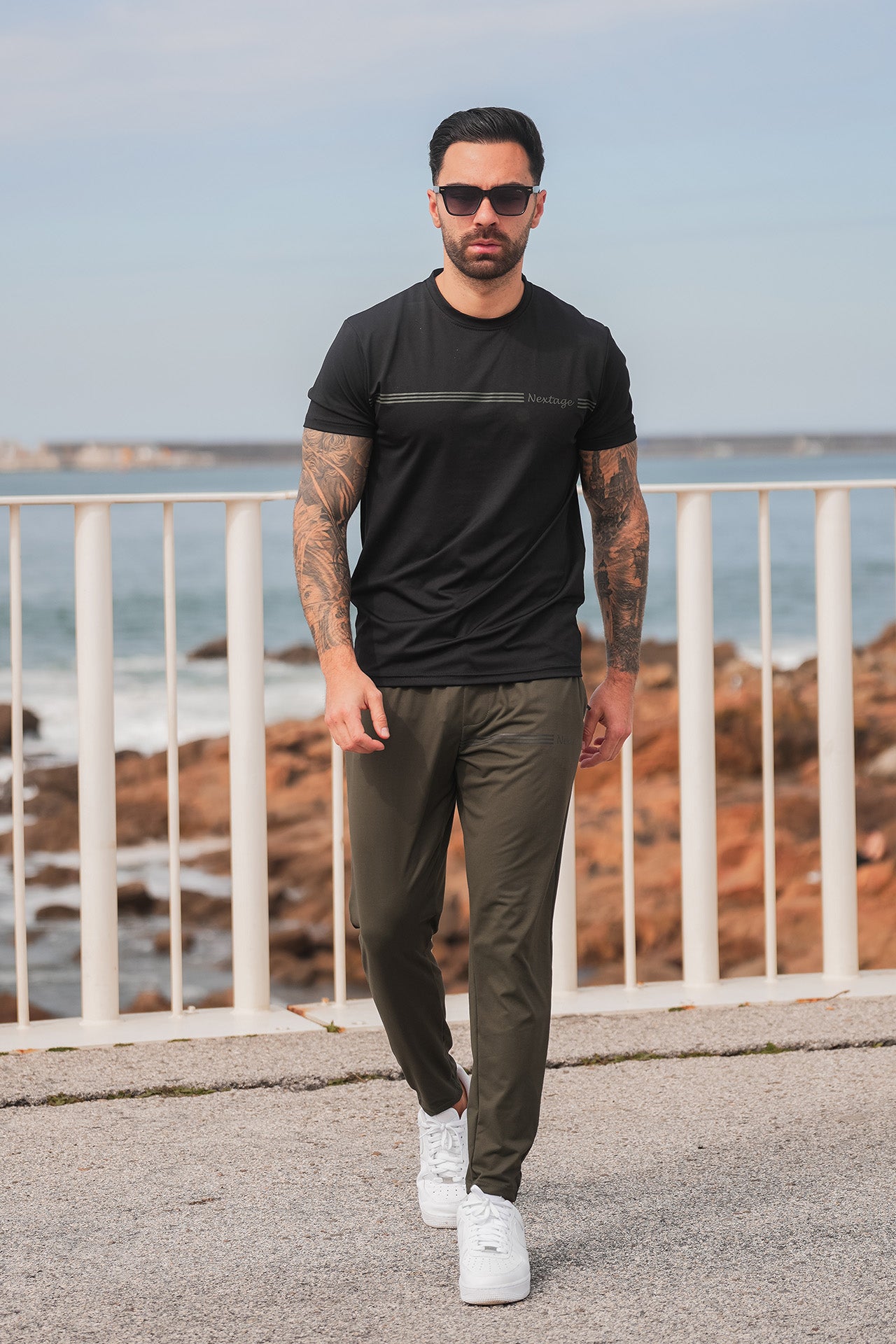 Nextage Black Olive Contras Luxe Stretch Tracksuit