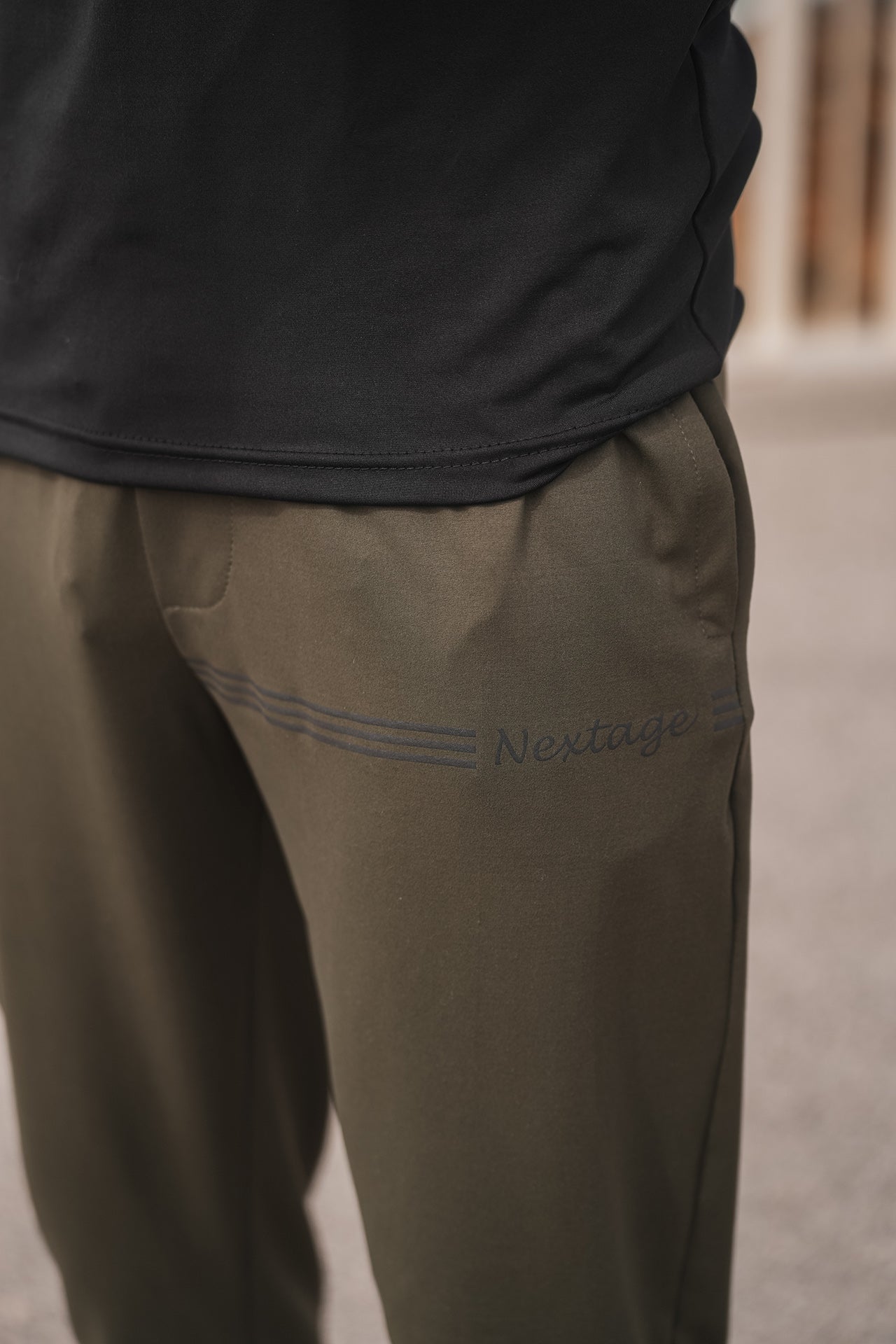 Nextage Black Olive Contras Luxe Stretch Tracksuit