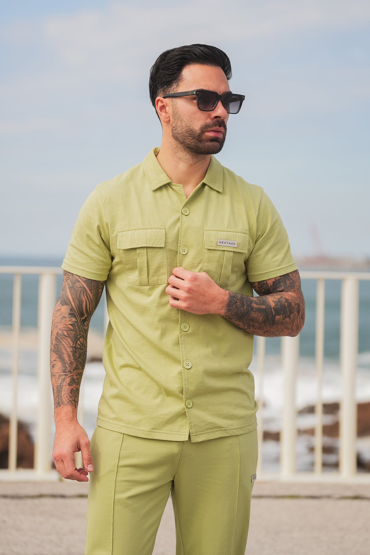 Nextage Front Pocket Detail Fern Green Tracksuit