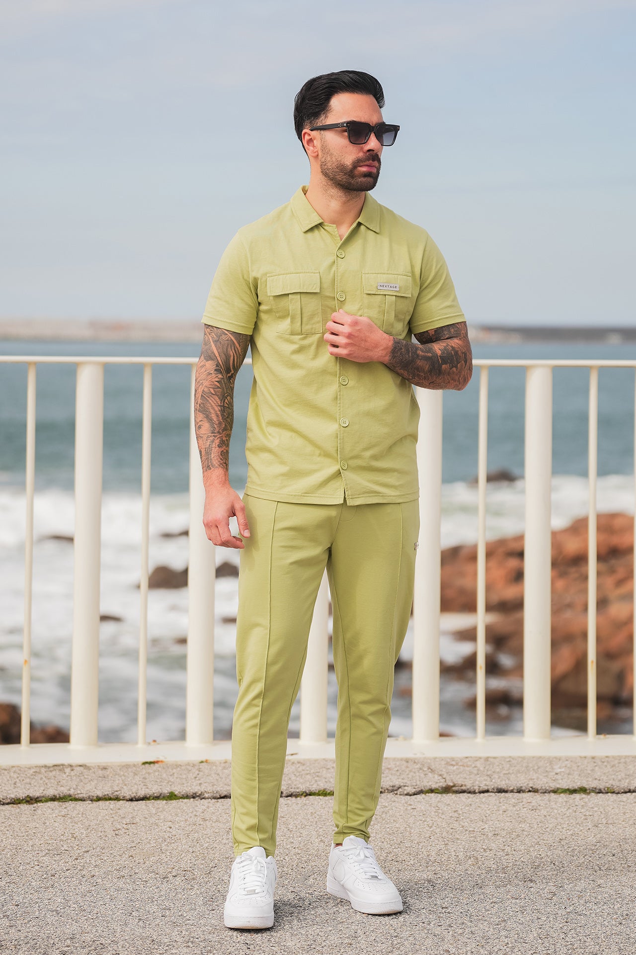 Nextage Front Pocket Detail Fern Green Tracksuit