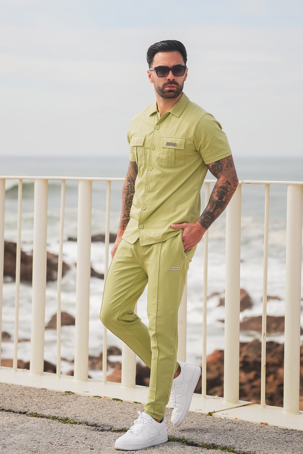 Nextage Front Pocket Detail Fern Green Tracksuit