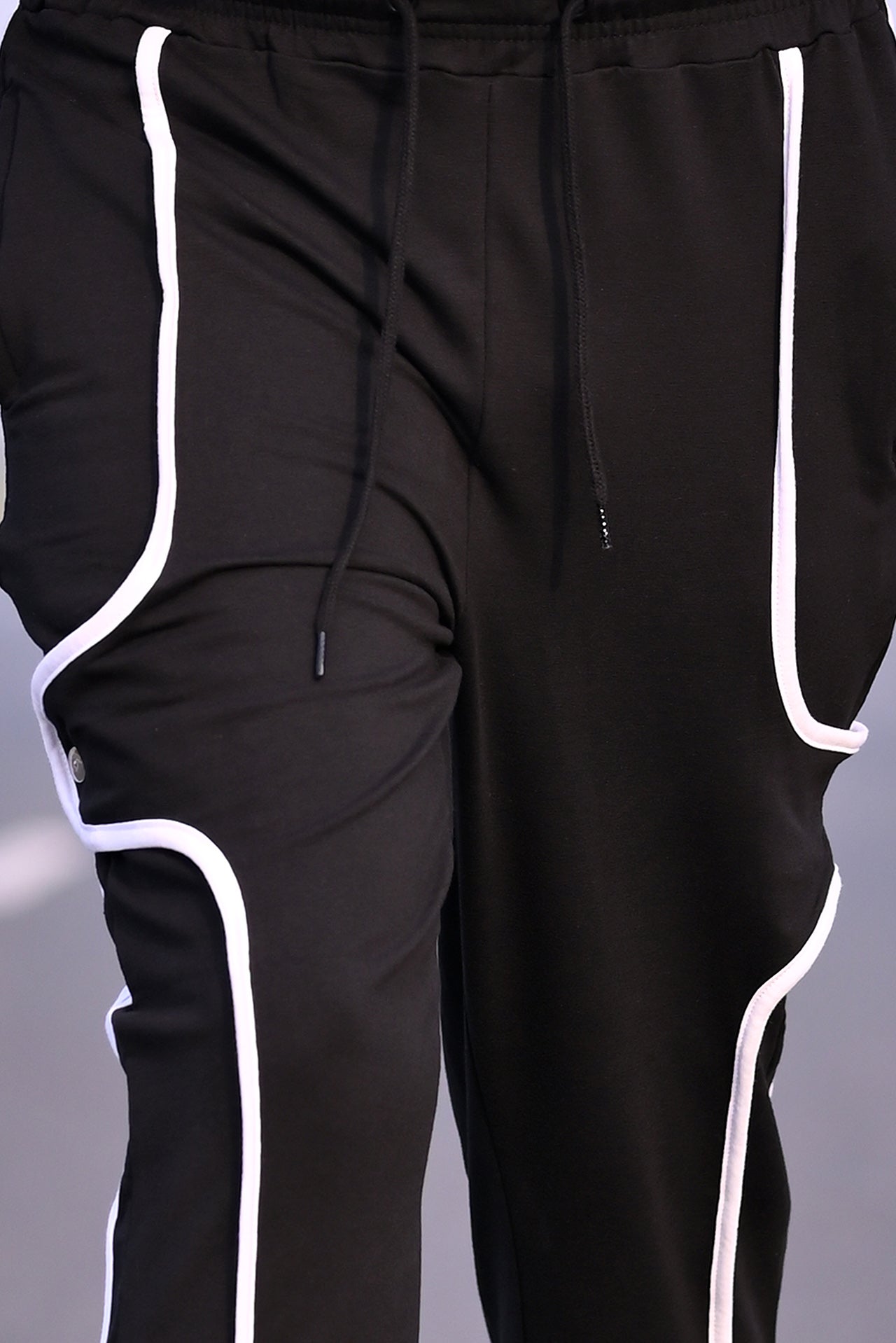 Nextage Black Side Stripe Detail Trouser