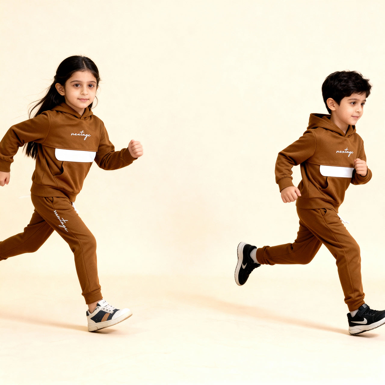 Nextage Brown Embroidered Tracksuit Image 3