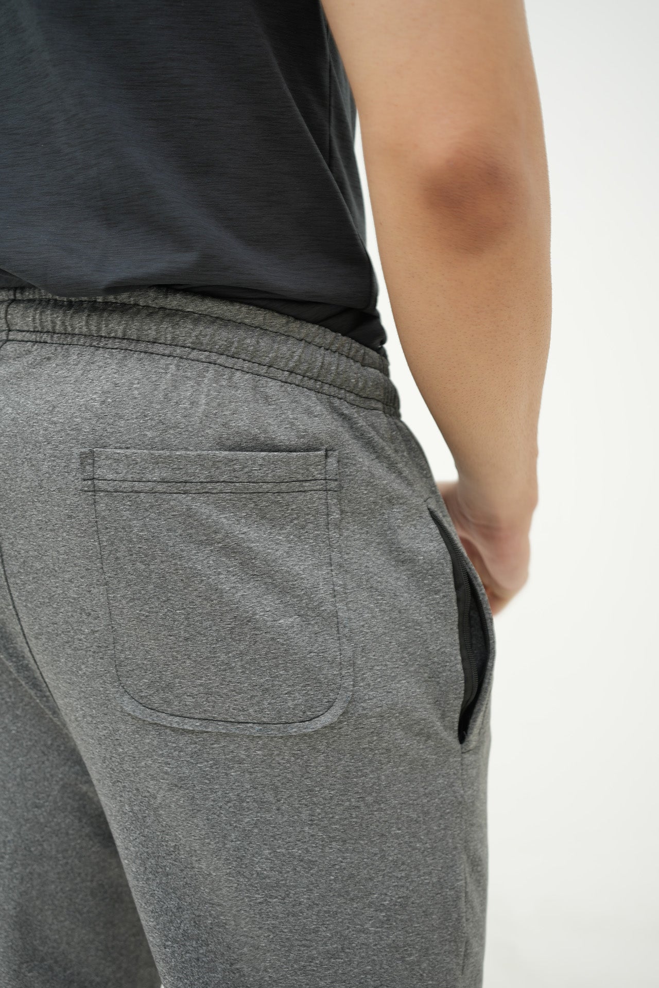 Grey Contrast Premium Stretched Melange Tracksuit