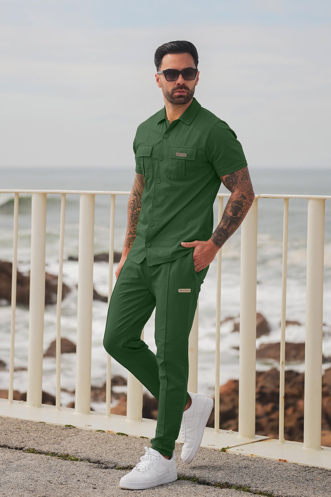 Nextage Front Pocket Detail Rifle Green Tracksuit