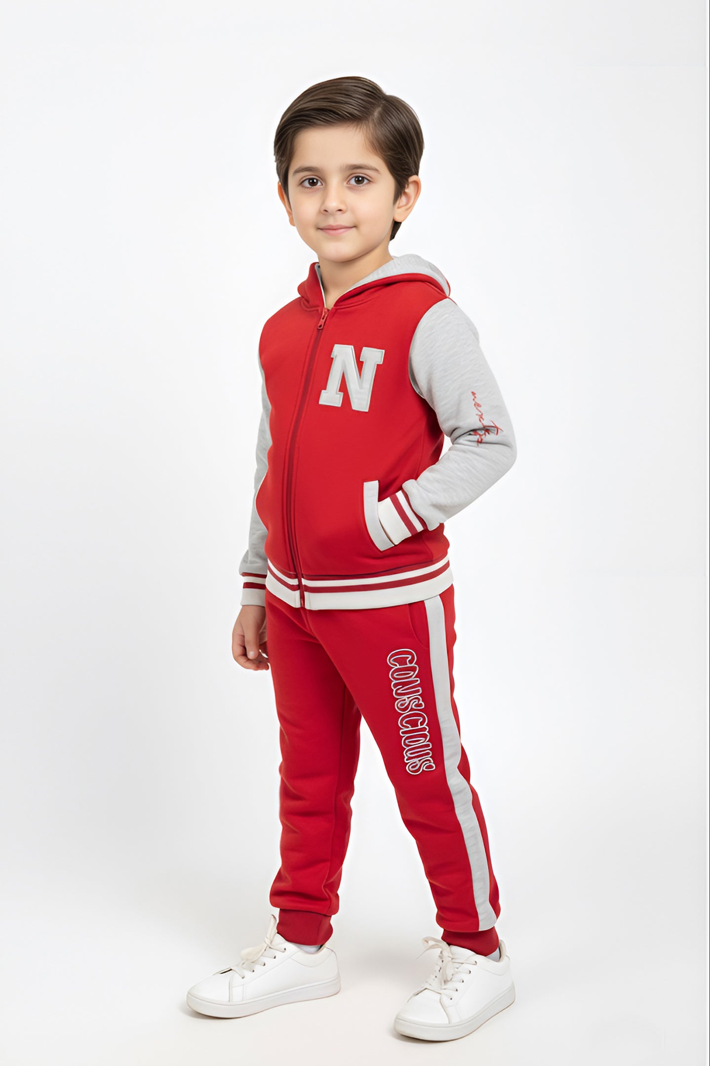 Nextage Kids Red Varsity Tracksuit