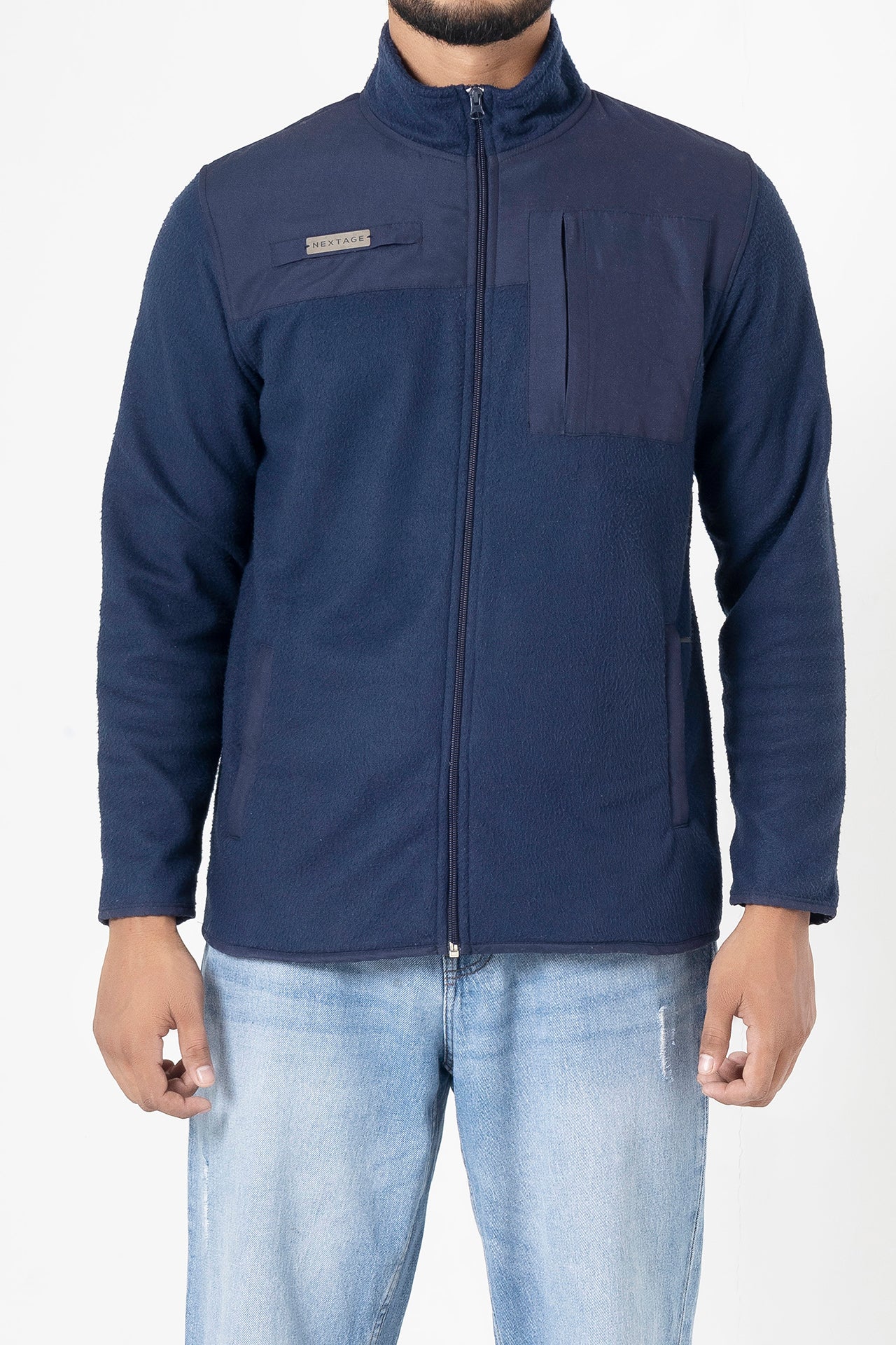 Nextage Navy Polar Fleece Jacket