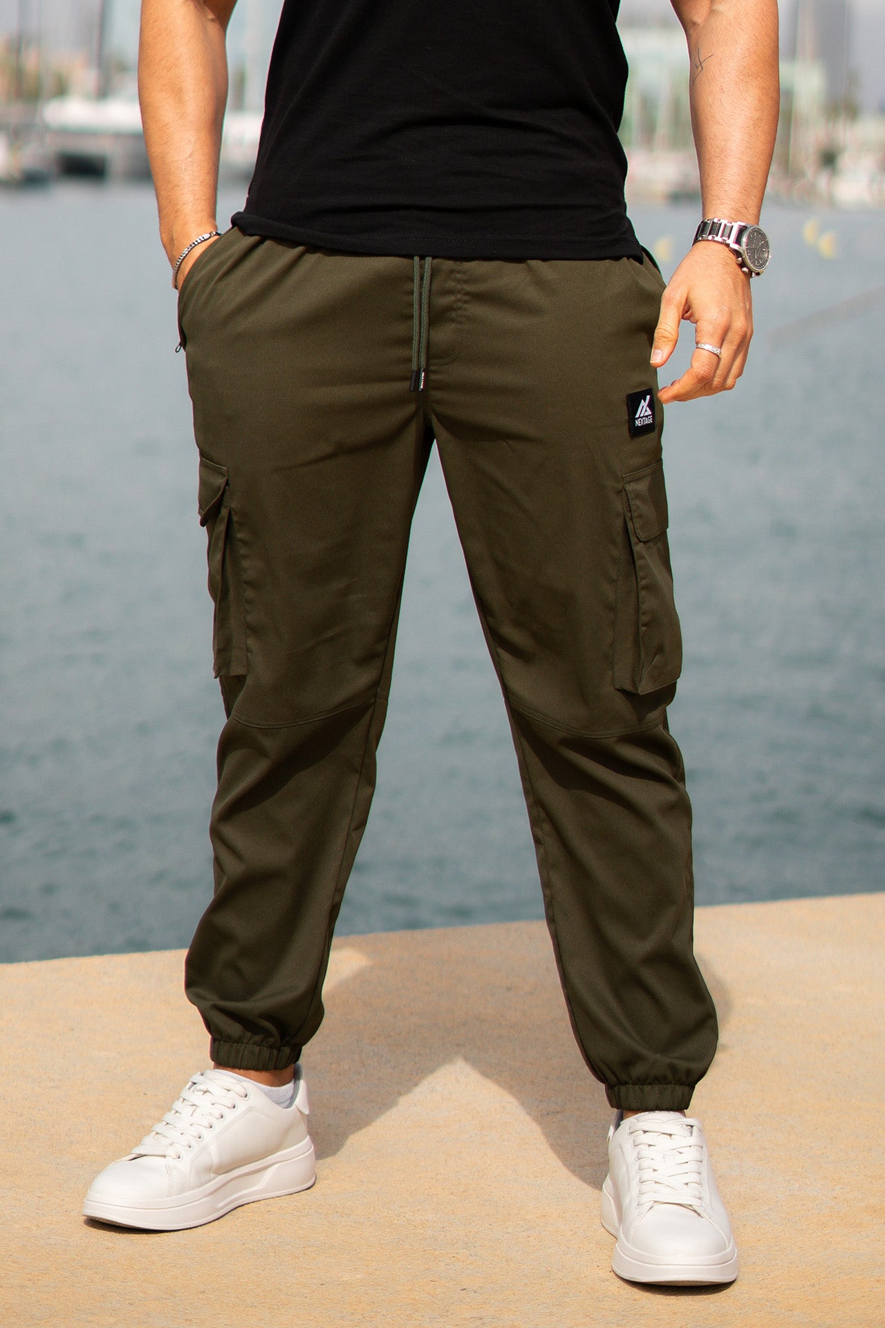 Olive cargo pants for men, Cargo pants