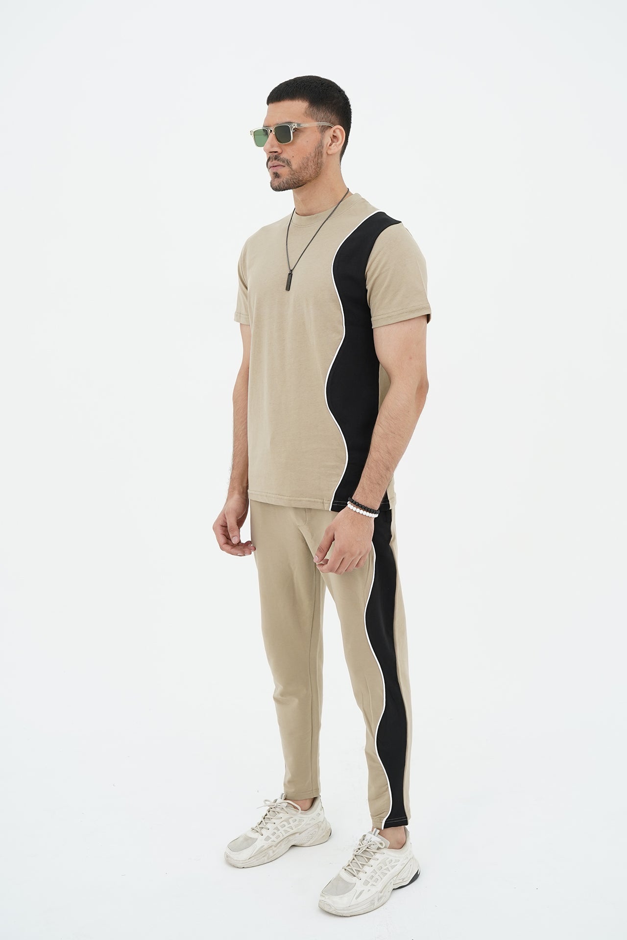 Sand Wavy Contrast Tracksuit