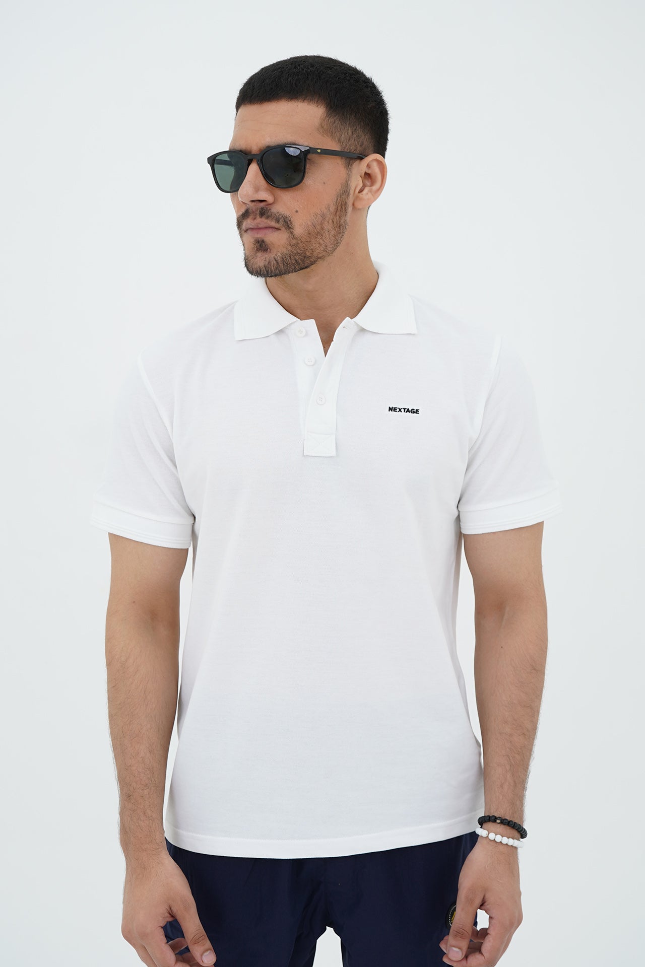 White Polo Navy Cargo Multi Pocket Tracksuit