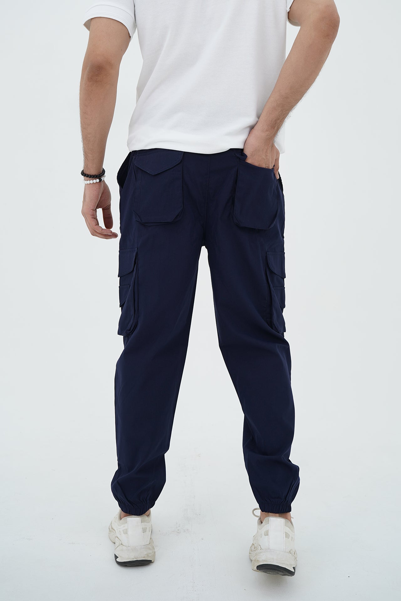 White Polo Navy Cargo Multi Pocket Tracksuit