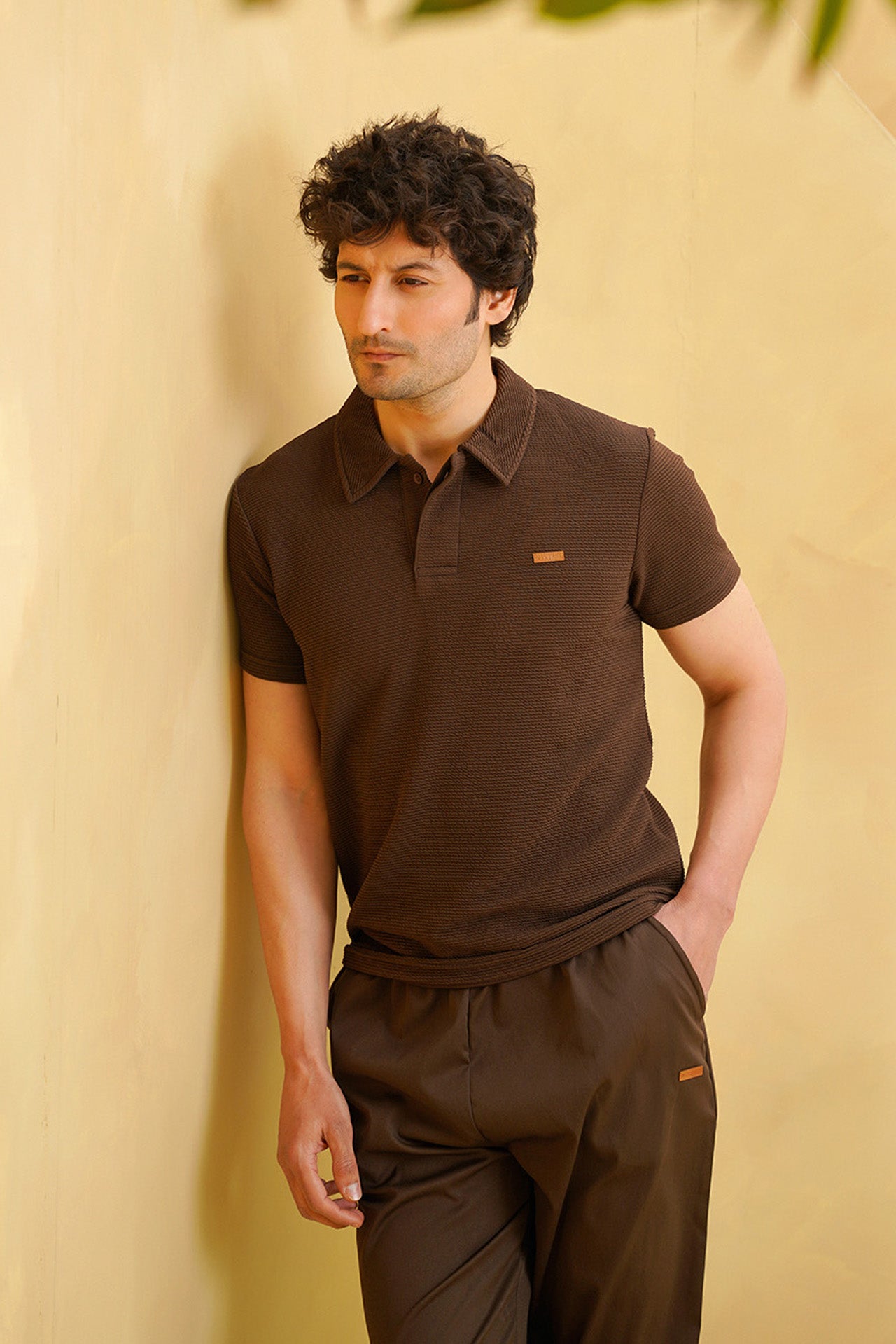 Nextage Earth Tone Textured Polo Tracksuit